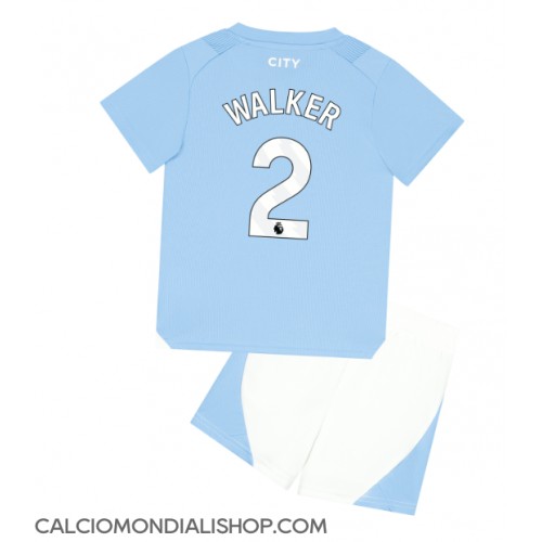 Maglie da calcio Manchester City Kyle Walker #2 Prima Maglia Bambino 2023-24 Manica Corta (+ Pantaloni corti)